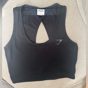 Gymshark Black Racerback Sports Bra Top with Logo